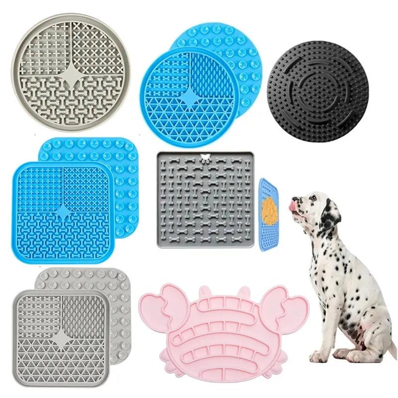 Pet Supplies Dog Cat Lick Pad Square Round Sucker Slow Food Pad Shower Distraction Pad Silicone Lick Pad Slow Food Tray - Ammpoure Wellbeing