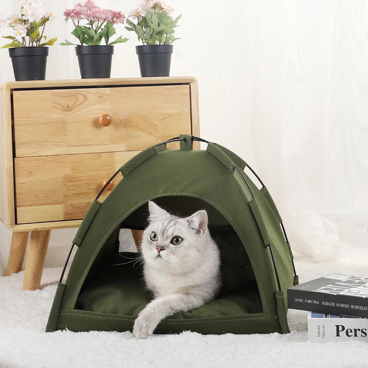 Pet Tent Bed Cats House Supplies Products Accessories Warm Cushions Fu