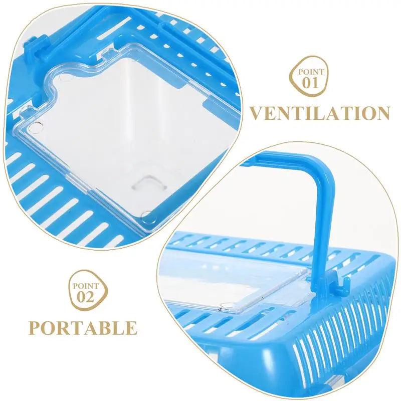 Plastic Turtle Fish Tank Turtle Holder Reptile Carrier Turtle Tank Hermit Crab Cage Portable Aquarium Plastic Fish Bowls Turtle Habitat Leopard Gecko Tank Lizard Tank Crawl Beard - Ammpoure Wellbeing