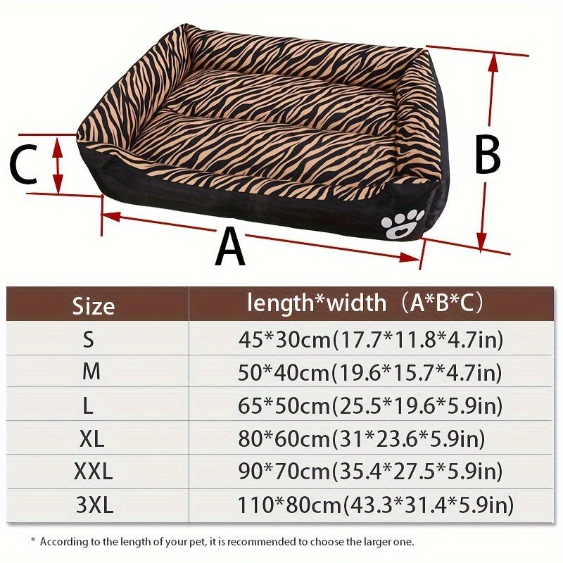 Plush Rectangle Dog Bed Mat with Polyester Fiber Filling - Non - Slip, Various Sizes for Extra Small to Large Dogs, Comfortable and Durable Pet Bedding with Paw Print Design - Ammpoure Wellbeing