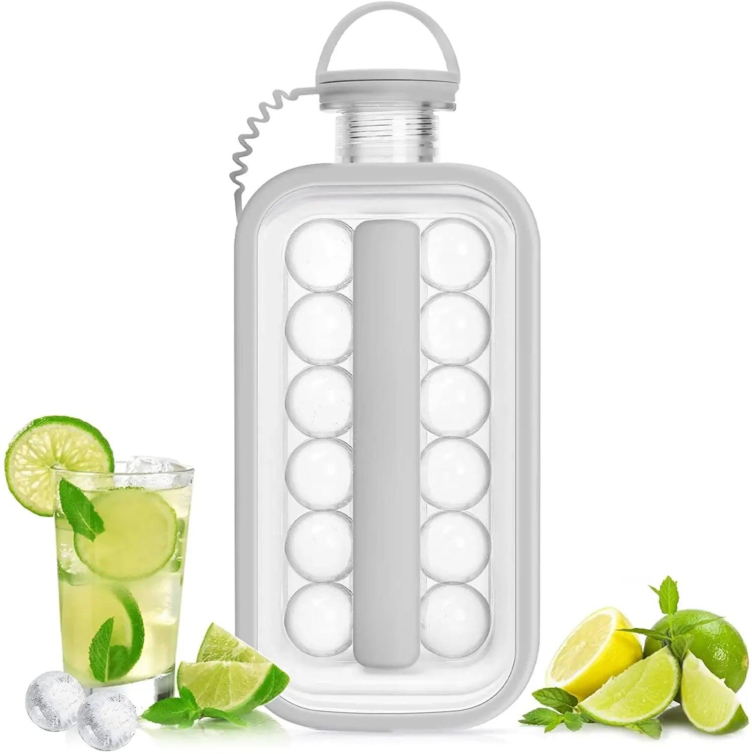 Portable Ice Ball Maker Bottle Ice Makes 12 Ice Cubes Molds Bottle Creative Ice Hockey Bubble Ice Maker Kettle for Bear Whisty - Ammpoure Wellbeing