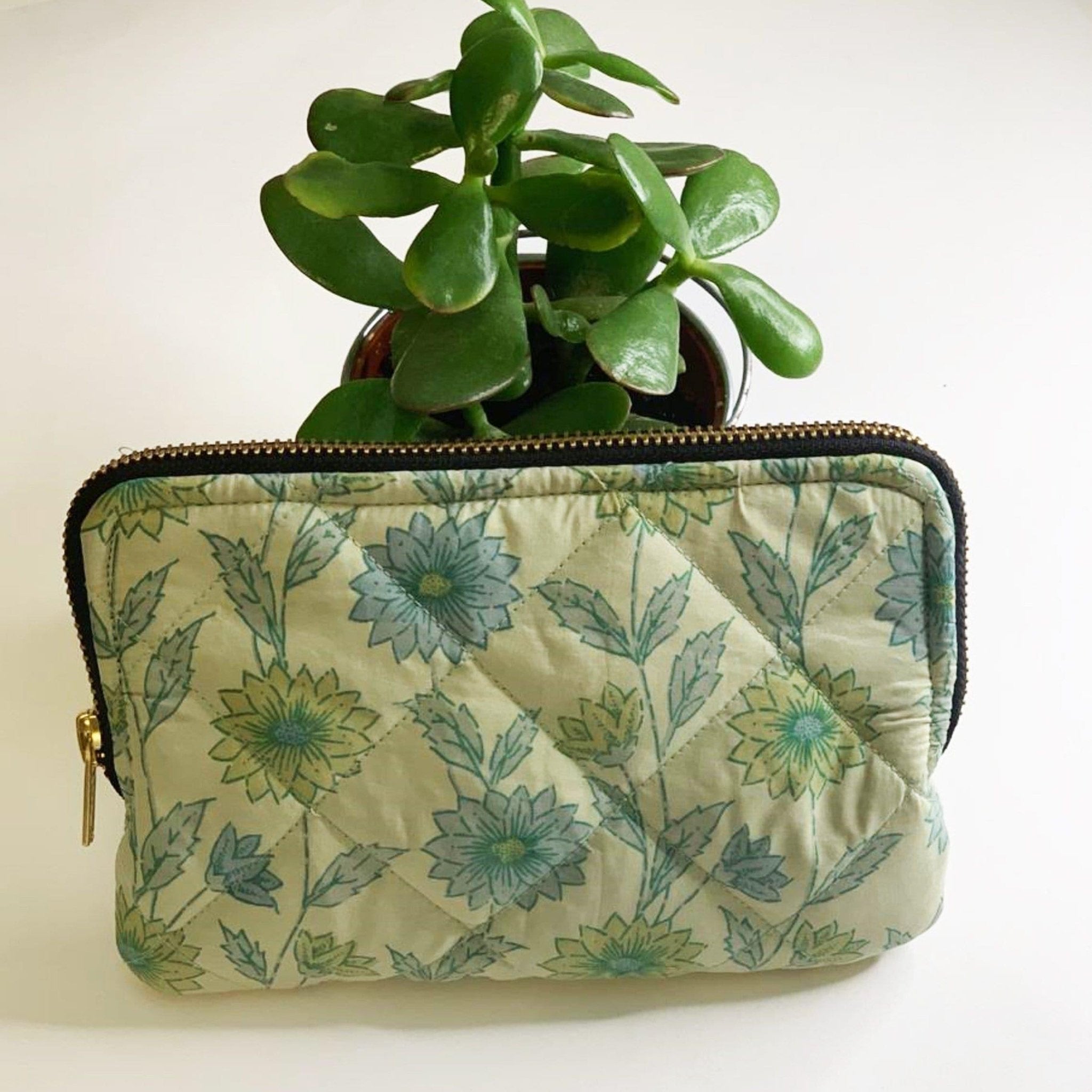 Premium Recycled Silk Make - up Bag (One - Off Print) - Ammpoure Wellbeing