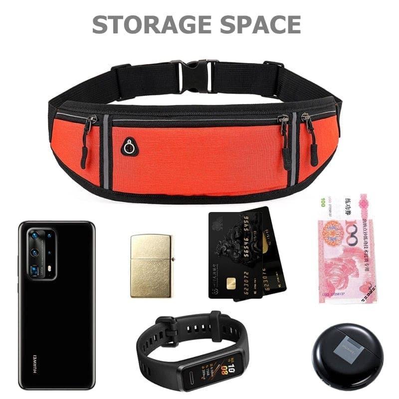 Professional Running Waist Bag Sports, Bumbag Mobile Phone Case Men Women Hidden Pouch Gym SportsBags Running Belt Waist Pack - Ammpoure Wellbeing