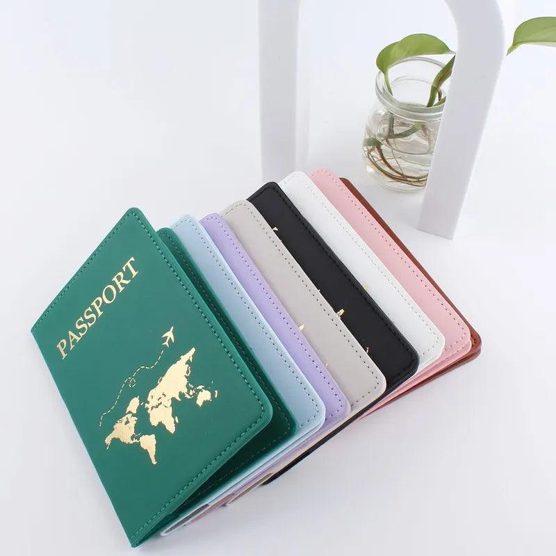 PU Leather Travel Passport Cover Fashion 2024 Women Passport Holder Case for Men Travel Document Credit Card Case - Ammpoure Wellbeing