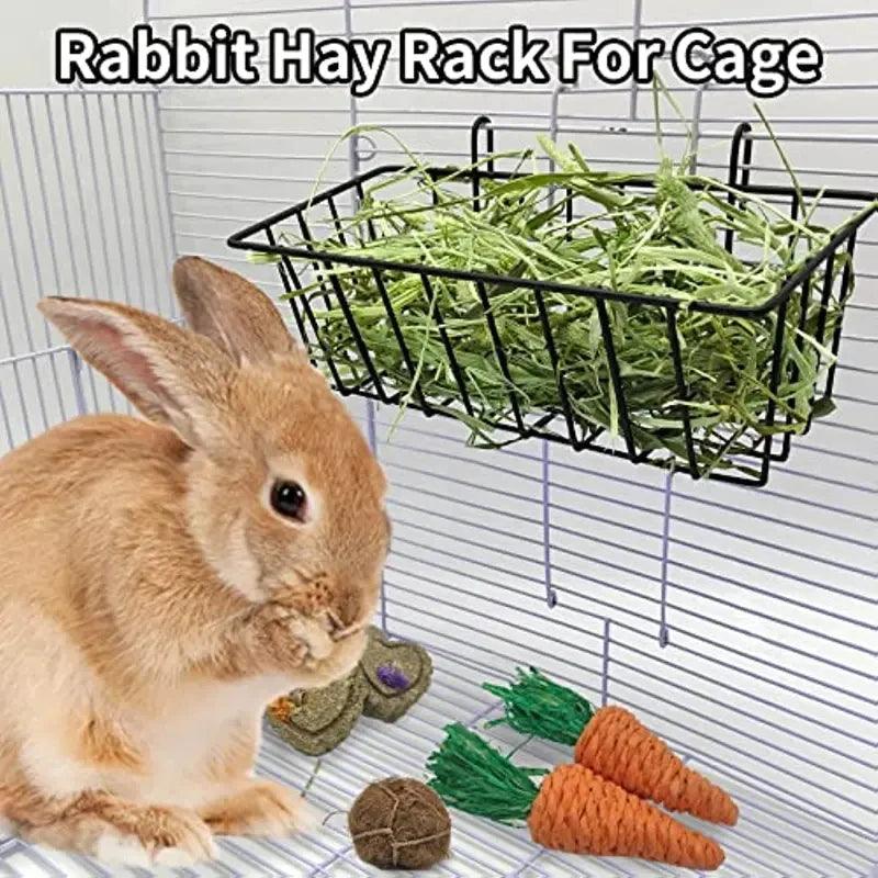 Rabbit Food Basket Grass Rack Rabbit Grass Frame Hay Feeder Rabbit Spring Grass Frame Grass Hay Bowl Rack Pet Food Container - Ammpoure Wellbeing