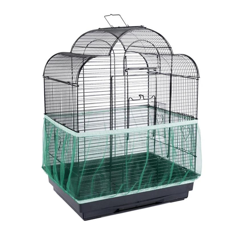 Receptor Seed Guard Nylon Mesh Bird Parrot Cover Soft Easy Cleaning Nylon Airy Fabric Mesh Bird Cage Cover Seed Catcher Guard - Ammpoure Wellbeing