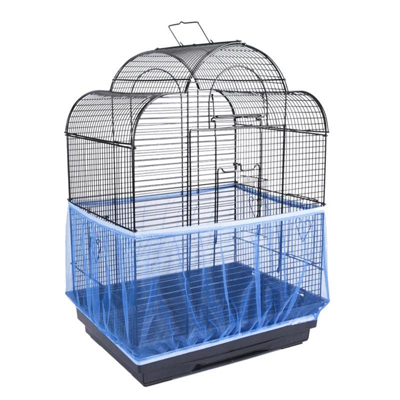 Receptor Seed Guard Nylon Mesh Bird Parrot Cover Soft Easy Cleaning Nylon Airy Fabric Mesh Bird Cage Cover Seed Catcher Guard - Ammpoure Wellbeing