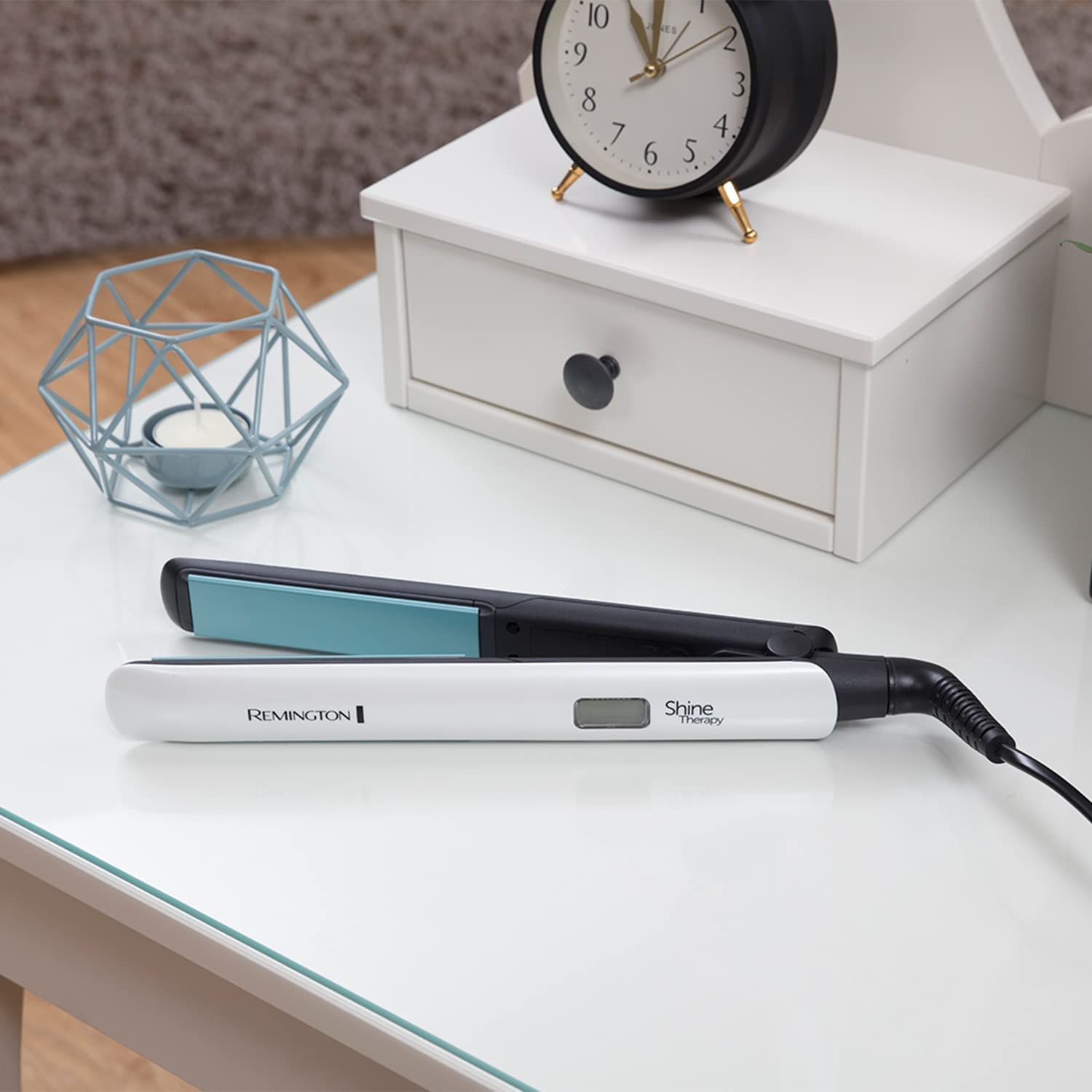 Remington Shine Therapy Hair Straightener with Advanced Ceramic coating infused with Moroccan Argan Oil for sleek & smooth glide, Floating plates, Digital display, 9 settings 150°C–230°C, S8500 - Ammpoure Wellbeing