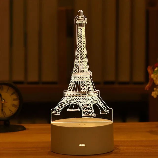 Romantic Love 3D Acrylic Led Lamp for Home Children's Night Light Table Lamp Birthday Party Decor Valentine's Day Bedside Lamp - Ammpoure Wellbeing