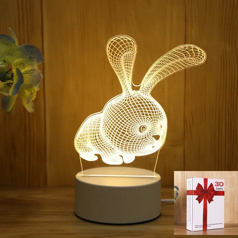 Romantic Love 3D Acrylic Led Lamp for Home Children's Night Light Table Lamp Birthday Party Decor Valentine's Day Bedside Lamp - Ammpoure Wellbeing