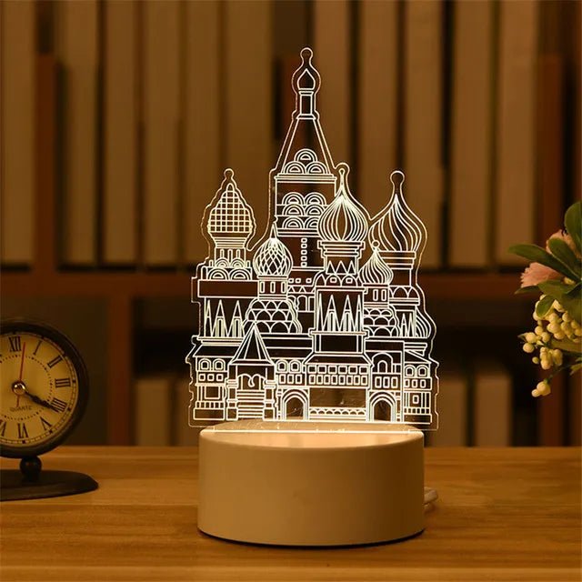 Romantic Love 3D Acrylic Led Lamp for Home Children's Night Light Table Lamp Birthday Party Decor Valentine's Day Bedside Lamp - Ammpoure Wellbeing