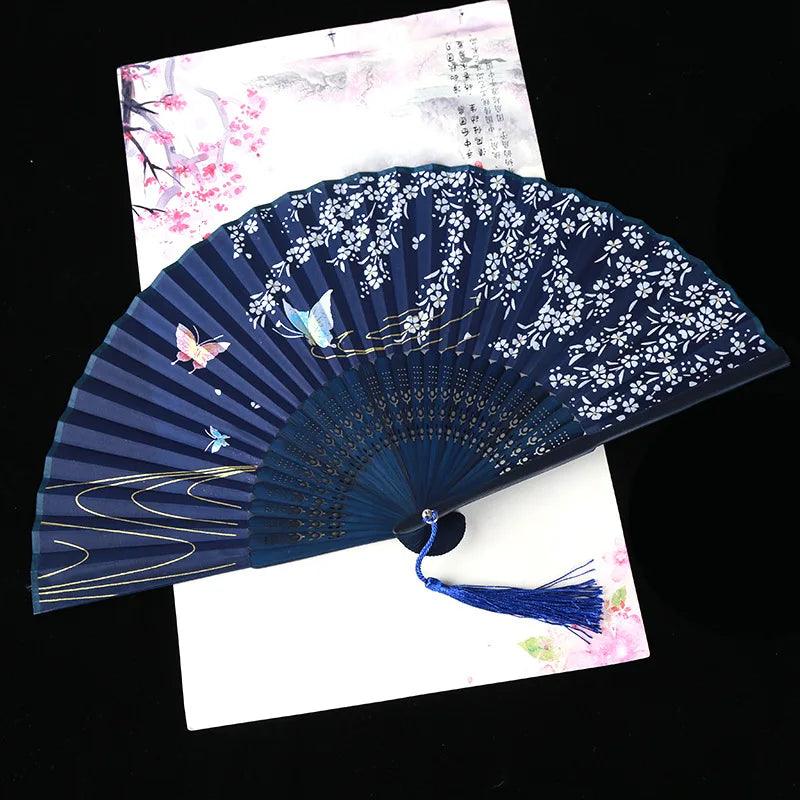 Silk Folding Fan Chinese Japanese Art Crafts Gift Home Decorations Dance Hand Fan Bamboo Room Decor Wood Fans ventilador - Ammpoure Wellbeing