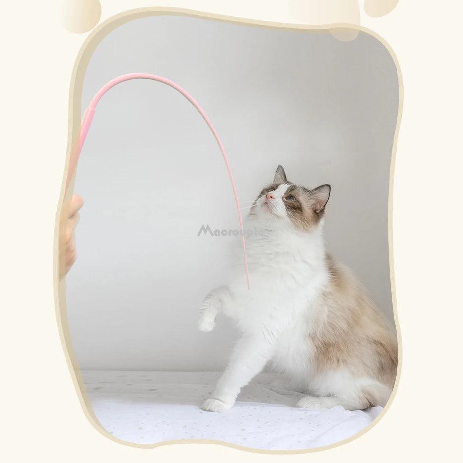 Simulated Mouse Tail Cat Toy Cat Teaser Funny Stick Silicone Long Tail Pet Interactive Toys for Cats Kitten Hunting Pet Products - Ammpoure Wellbeing