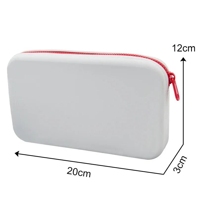 Small Square Silicone Cosmetic Storage Bag Large Capacity Travel Makeup Brush Holder Portable Cosmetic Waterproof Organizer - Ammpoure Wellbeing