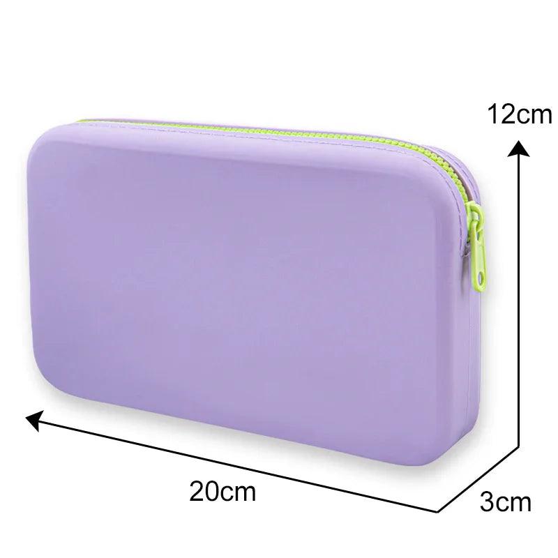 Small Square Silicone Cosmetic Storage Bag Large Capacity Travel Makeup Brush Holder Portable Cosmetic Waterproof Organizer - Ammpoure Wellbeing