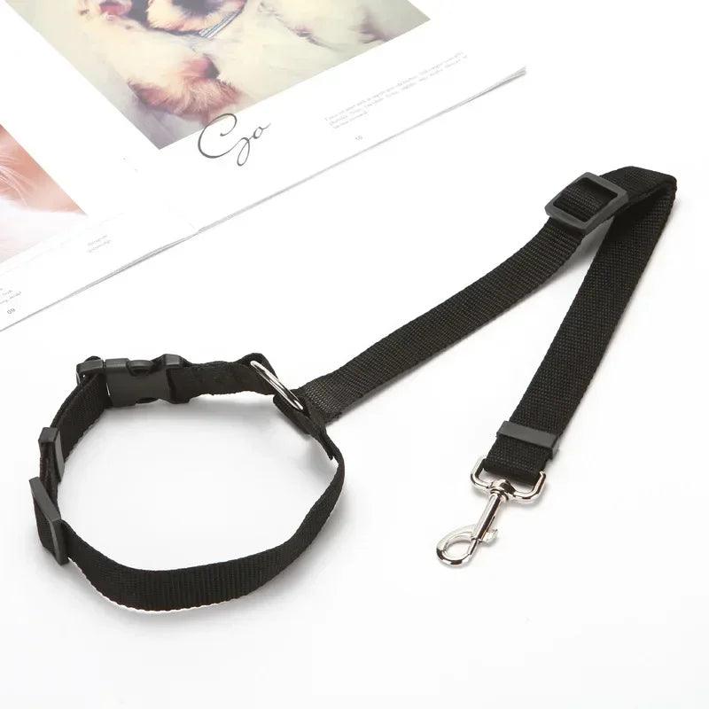 Solid Color Two - in - one Pet Car Seat Belt Nylon Lead Leash Backseat Safety Belt Adjustable Dogs Harness Collar Pet Accessories - Ammpoure Wellbeing