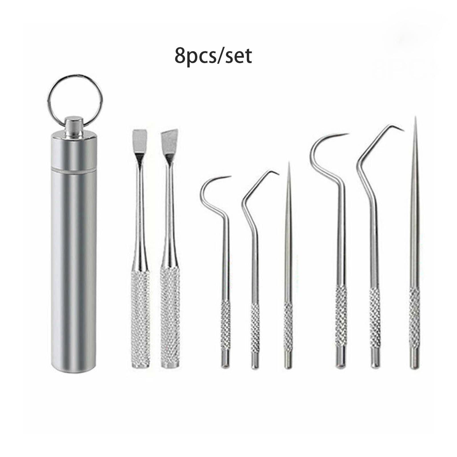 Stainless Steel Toothpick Set Tooth Flossing Reusable Toothpicks Portable Toothpick Floss Teeth Cleaner Oral Cleaning - Ammpoure Wellbeing
