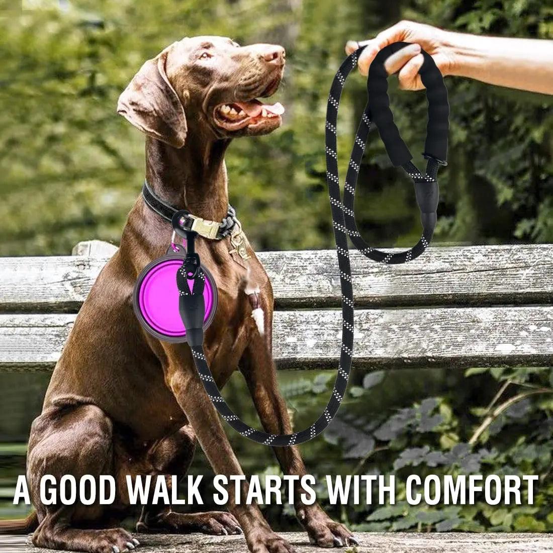 Strong Dog Leash Pet Leashes Reflective Leash For Big Small Medium Dog Leash Drag Pull Tow Golden Retriever - Ammpoure Wellbeing