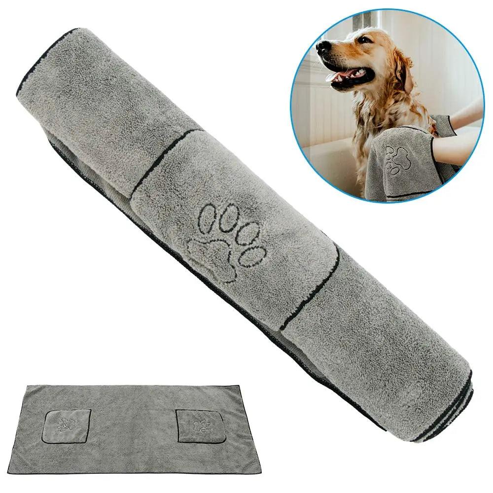 Super Absorbent Big Puppy Pet Dog Towel Bathrobe Bath Towels Quick - Drying Cat Bath Towel Bath Supplies Dog Towel Microfiber - Ammpoure Wellbeing