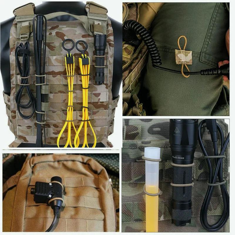 Tactical Molle Elastic Strap Tactical Bag Binding Buckles Outdoor Camping Multitool Retainer For Antenna Stick Pipe Camping Gear - Ammpoure Wellbeing