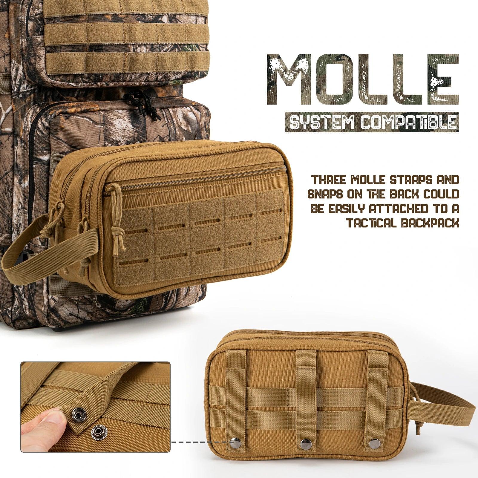 Tactical Toiletry Bag For Men Hygiene Bag Military Tool Molle Pouches Small Dopp Kit Mens Shaving Kit Travel shower Bag - Ammpoure Wellbeing