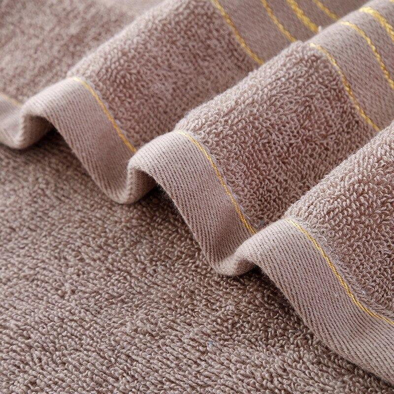 Thickened Cotton Bath Towel Increases Water Absorption Adult Bath Towel Solid Color Golden Silk Soft Affinity Face Towel - Ammpoure Wellbeing