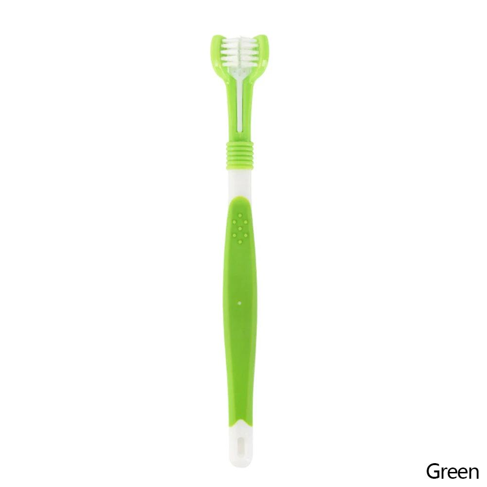 Three Sided Pet Toothbrush Three - Head Multi - angle Toothbrush Cleaning Dog Cat Brush Bad Breath Teeth Care Tool - Ammpoure Wellbeing