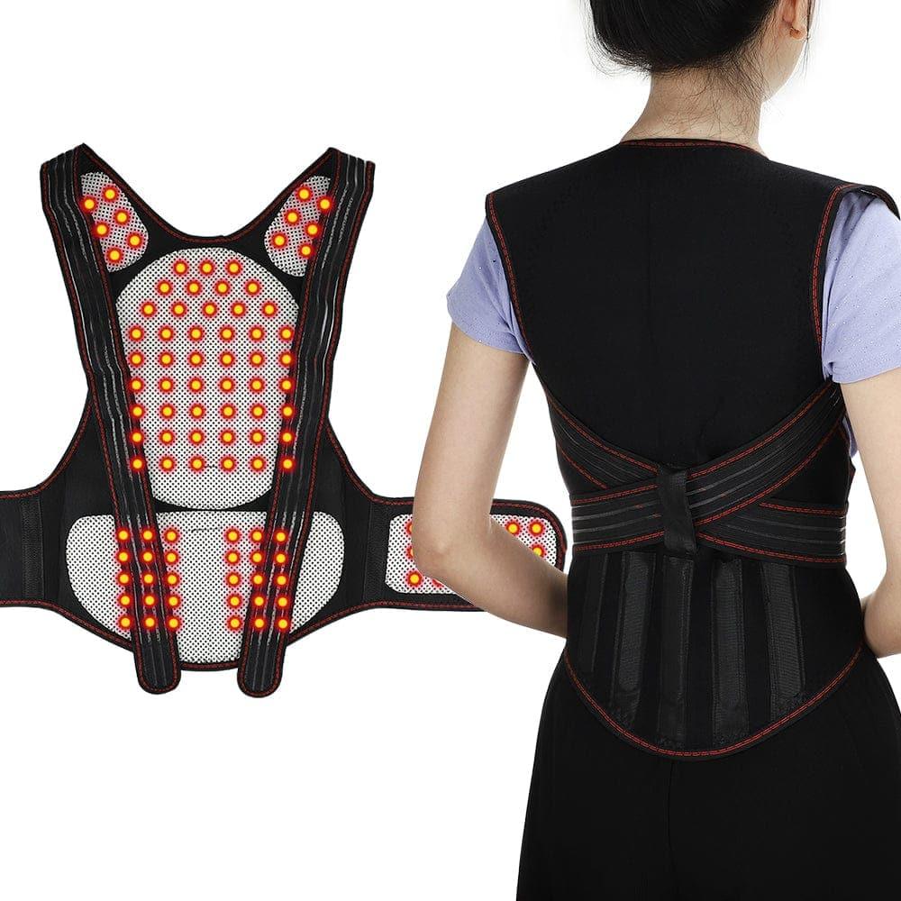 Tourmaline Self - heating Magnetic Therapy Waist Back Shoulder Posture Corrector Spine Lumbar Brace Back Support Belt Pain Relief - Ammpoure Wellbeing