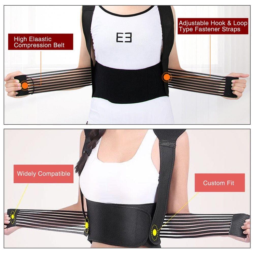 Tourmaline Self - heating Magnetic Therapy Waist Back Shoulder Posture Corrector Spine Lumbar Brace Back Support Belt Pain Relief - Ammpoure Wellbeing