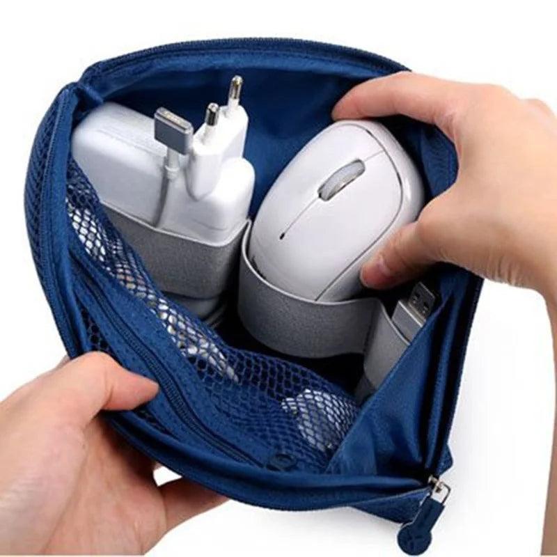 Travel Accessory Cable Bag Portable Digital USB Electronic Organizer Gadget Case Travel Cellphone Charge Mobile Charger Holder - Ammpoure Wellbeing