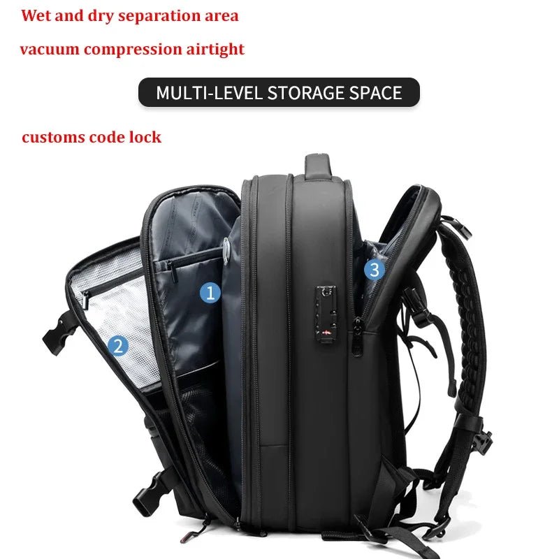 Travel Men 17 inch Laptop Backpack vacuum compression Backpack Business Large Capacity school Backpack expand outdoor backpack - Ammpoure Wellbeing