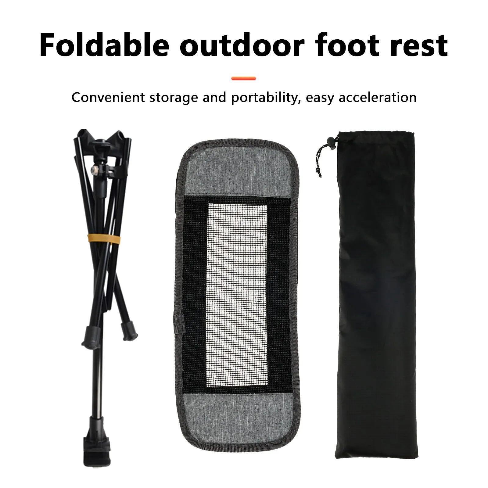 Universal Camping Chair Foot Rest Folding Attachable Footrest Lightweight Footstool for Outdoor Fishing Beach Hiking - Ammpoure Wellbeing