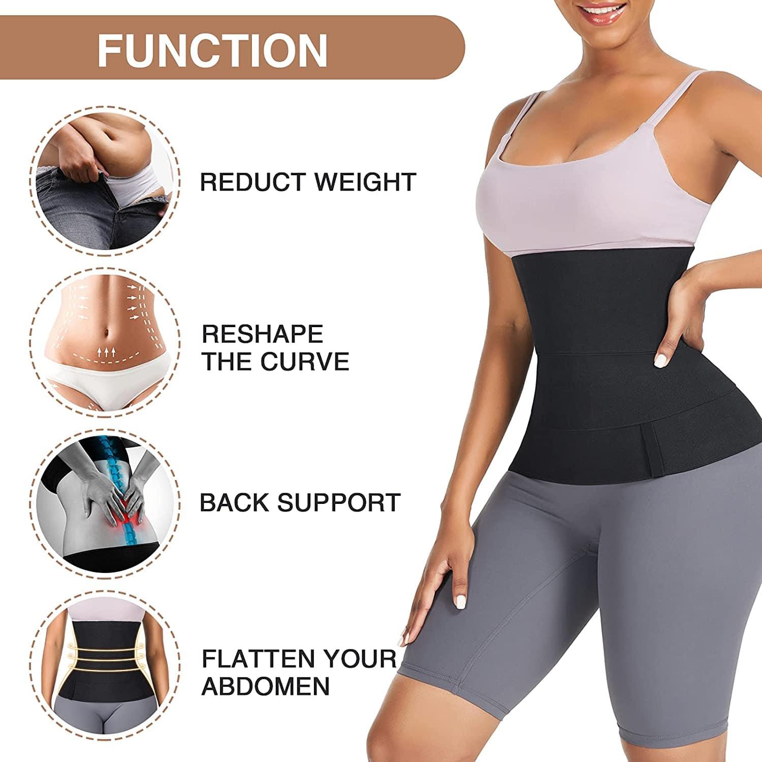Waist Trainer for Women Snatch Bandage Tummy Sweat Wrap Plus Size Workout Waist Trimmer for Gym Sport - Ammpoure Wellbeing