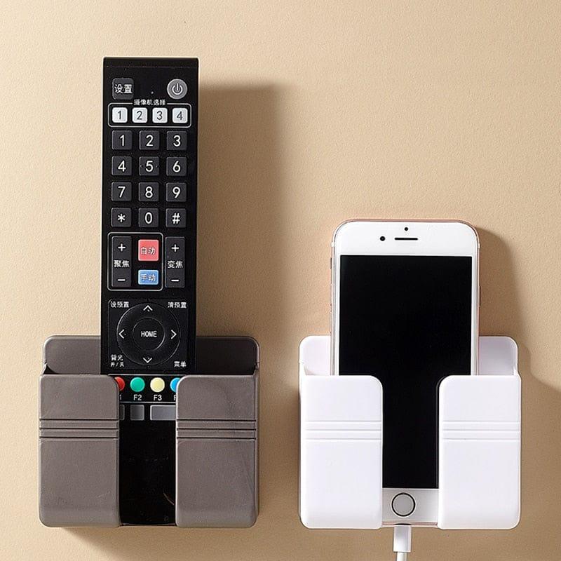 Wall Mobile Phone Holder Plug Phone Charging Stand Remote Control Storage Box Bracket Punch - Free Mounted Organizer Holders - Ammpoure Wellbeing