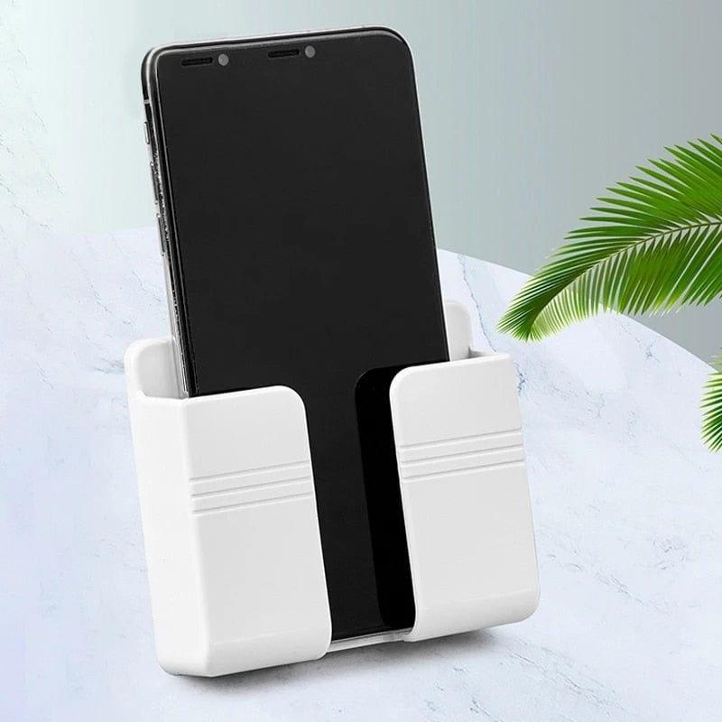 Wall Mobile Phone Holder Plug Phone Charging Stand Remote Control Storage Box Bracket Punch - Free Mounted Organizer Holders - Ammpoure Wellbeing