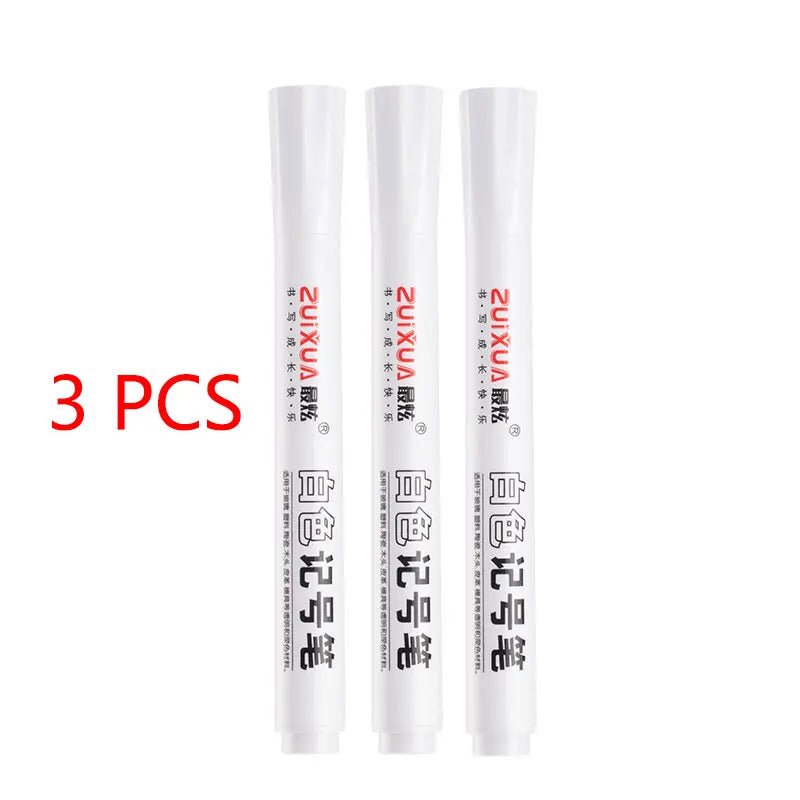 White Marker Pens set 2.0mm Oily Waterproof White Gel Pen DIY Graffiti Sketching Marker Stationery Writing School Supplies brush - Ammpoure Wellbeing