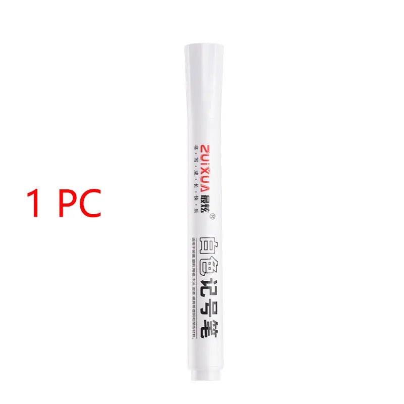 White Marker Pens set 2.0mm Oily Waterproof White Gel Pen DIY Graffiti Sketching Marker Stationery Writing School Supplies brush - Ammpoure Wellbeing