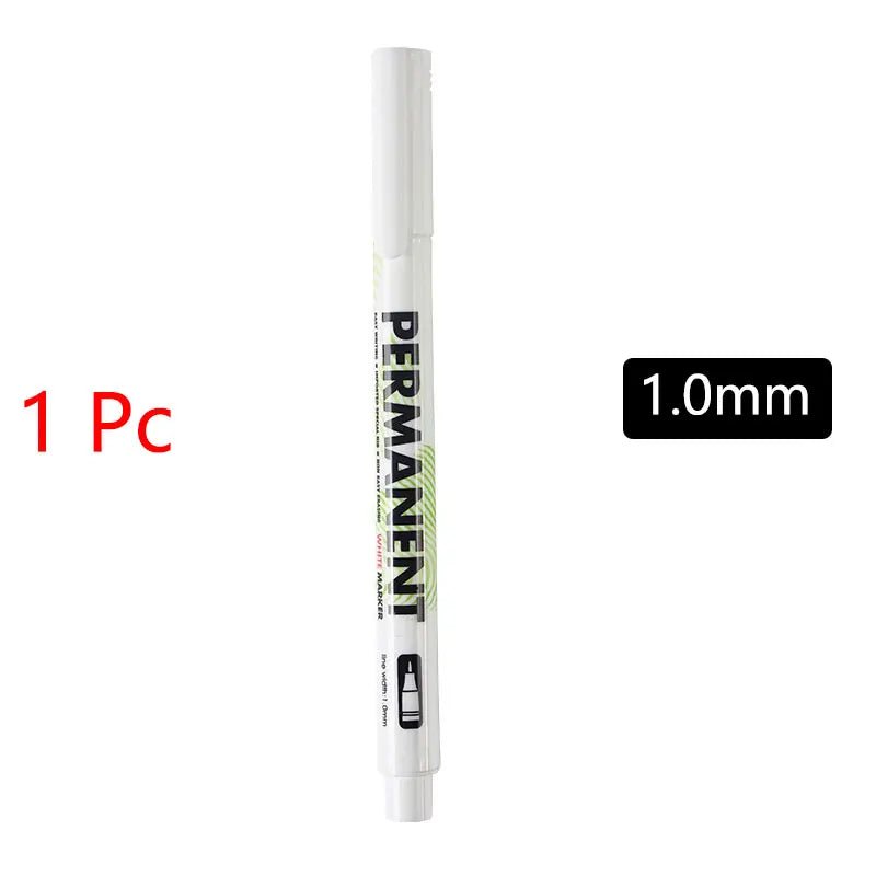 White Marker Pens set 2.0mm Oily Waterproof White Gel Pen DIY Graffiti Sketching Marker Stationery Writing School Supplies brush - Ammpoure Wellbeing