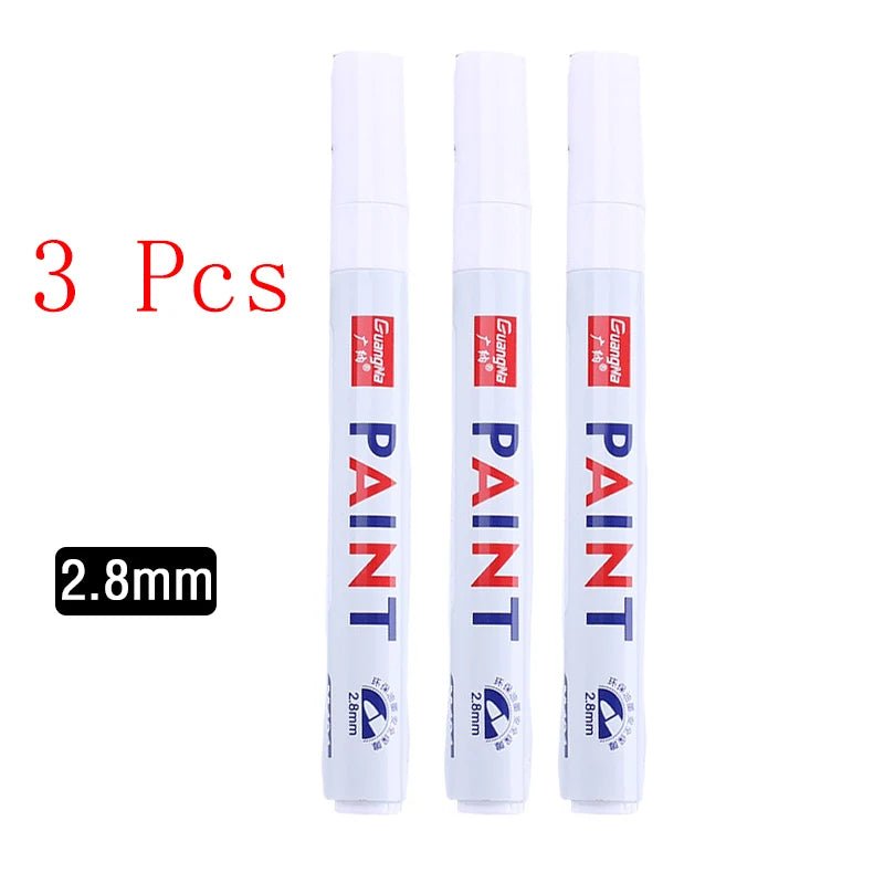 White Marker Pens set 2.0mm Oily Waterproof White Gel Pen DIY Graffiti Sketching Marker Stationery Writing School Supplies brush - Ammpoure Wellbeing