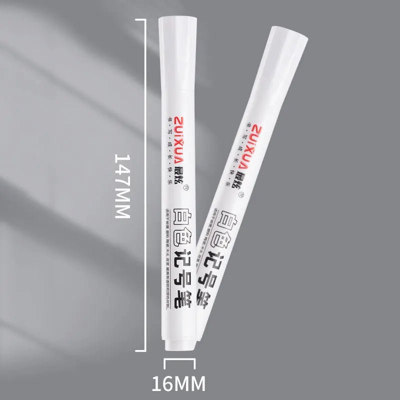 White Marker Pens set 2.0mm Oily Waterproof White Gel Pen DIY Graffiti Sketching Marker Stationery Writing School Supplies brush - Ammpoure Wellbeing