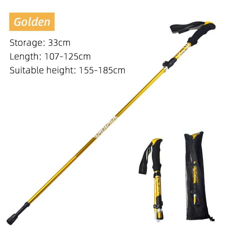 Wholesale UK 5 Section Outdoor Fold Trekking Pole Camping Portable Walking Hiking Uk Stick For Nordic Elderly Telescopic Easy Put Into Bag 1 PCS Bulk - Ammpoure Wellbeing