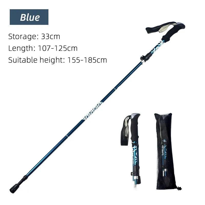 Wholesale UK 5 Section Outdoor Fold Trekking Pole Camping Portable Walking Hiking Uk Stick For Nordic Elderly Telescopic Easy Put Into Bag 1 PCS Bulk - Ammpoure Wellbeing