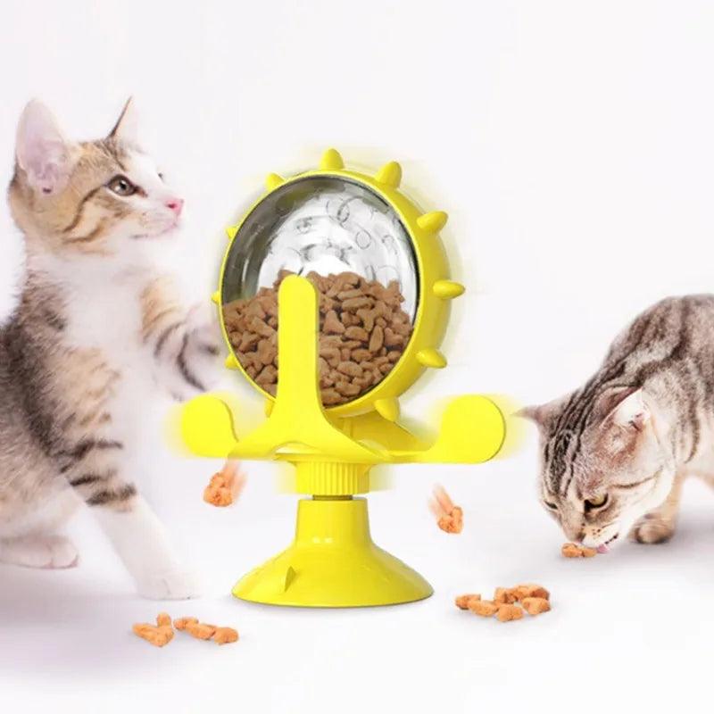 Windmill Cat Toy Interactive Pet Toys for Cats Puzzle Cat Game Toy With Whirligig Turntable for Kitten Brush Teeth Pet Supplies - Ammpoure Wellbeing