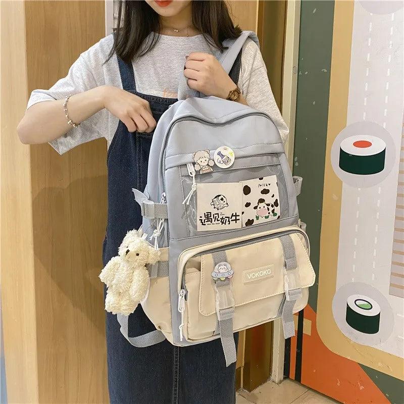 Women Backpack Waterproof School Bag For Teenager Girl Student Bookbag Laptop Cute Female Travel Bagpack - Ammpoure Wellbeing