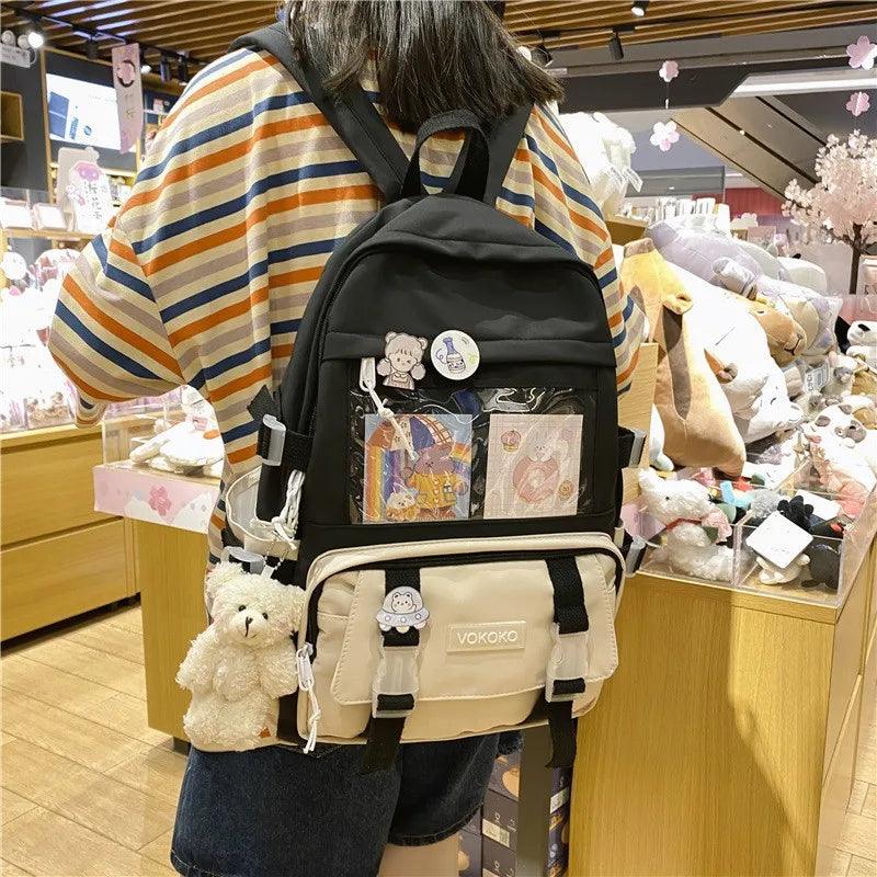 Women Backpack Waterproof School Bag For Teenager Girl Student Bookbag Laptop Cute Female Travel Bagpack - Ammpoure Wellbeing