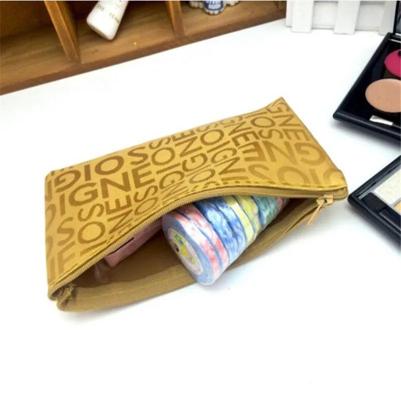 Women Cosmetic Bag Portable Cute Multi - function Beauty Zipper Travel Letter Makeup Bags Pouch Toiletry Organizer Holder Toiletry - Ammpoure Wellbeing