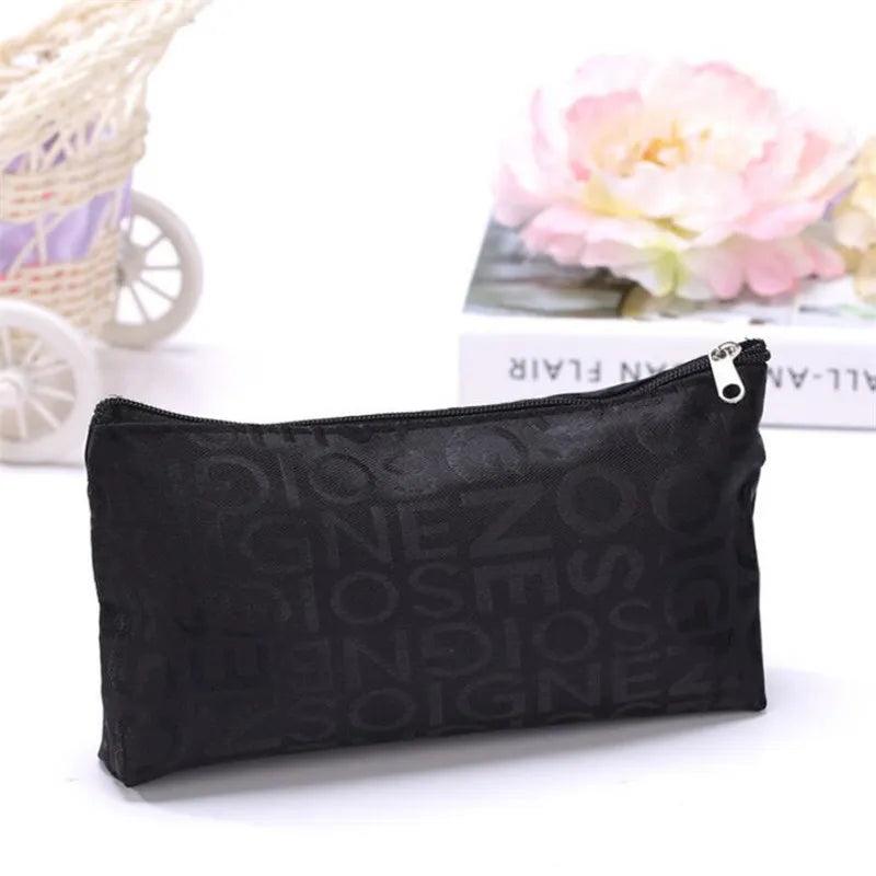 Women Cosmetic Bag Portable Cute Multi - function Beauty Zipper Travel Letter Makeup Bags Pouch Toiletry Organizer Holder Toiletry - Ammpoure Wellbeing