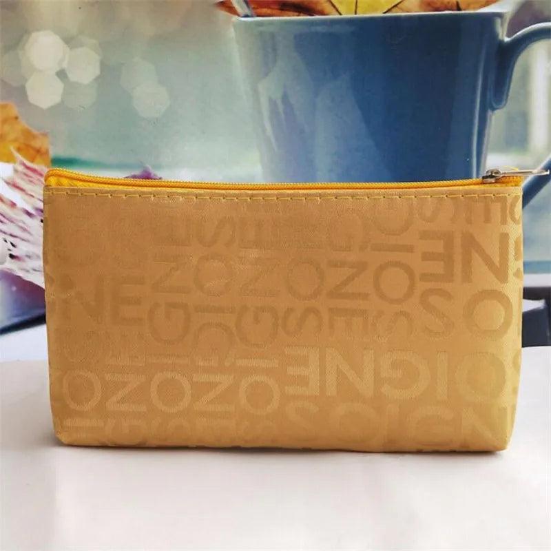 Women Cosmetic Bag Portable Cute Multi - function Beauty Zipper Travel Letter Makeup Bags Pouch Toiletry Organizer Holder Toiletry - Ammpoure Wellbeing