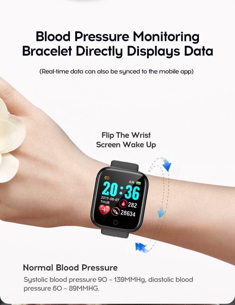 Y68 Smart Watch Heart Rate Blood Pressure Blood Oxygen Monitoring Multi - Function Reminder Sleep Monitoring - Ammpoure Wellbeing