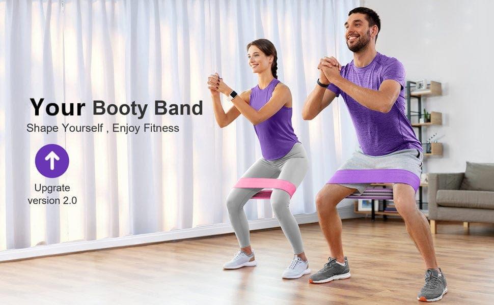 105lb Long Resistance Loop Band Set Unisex Fitness Yoga Elastic Bands Hip Circle Thigh Squat Band Workout Gym Equipment for Home - Ammpoure Wellbeing